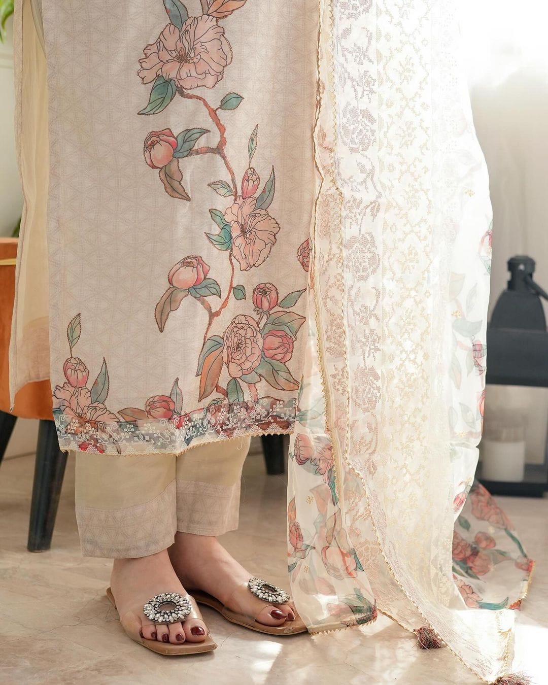 Libas Festival Special Party Wear 3 Piece Designer Kurti,Pent Dupatta Set