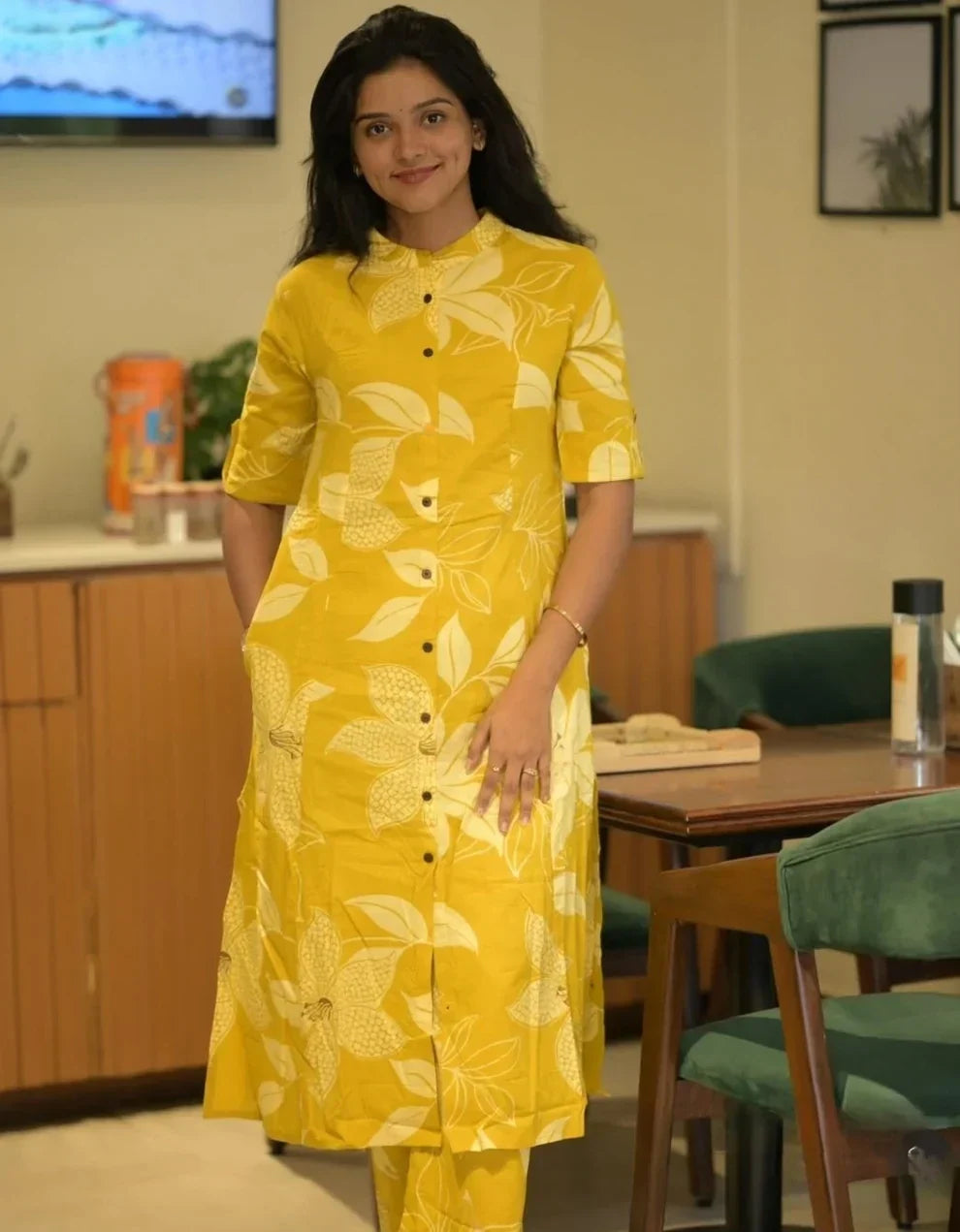 Libas Bright Yellow Floral Kurta Set – Effortless Elegance For Everyday Style