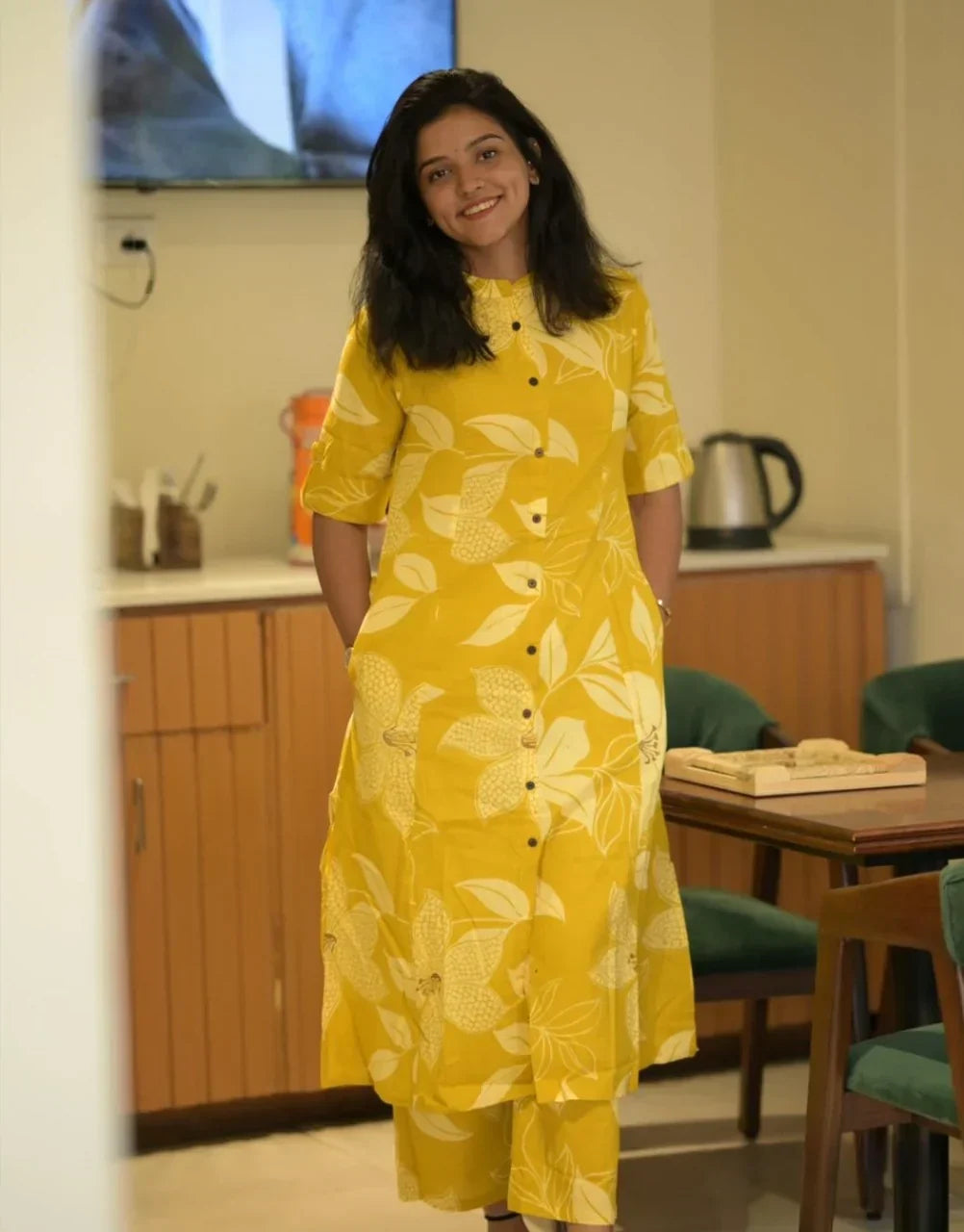Libas Bright Yellow Floral Kurta Set – Effortless Elegance For Everyday Style