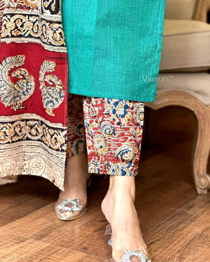 Libas Pure Handloom South Cotton Hand Printed Chitrkari Dupatta And Pant