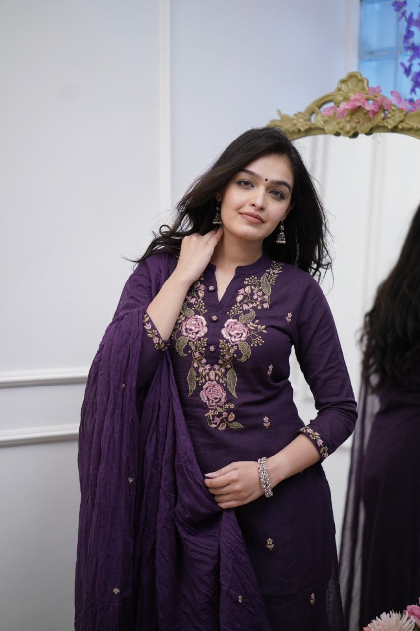 Libas Beautiful Pure Cotton Super Dying Embroidery Suit