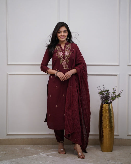 Libas Beautiful Pure Cotton Super Dying Embroidery Suit