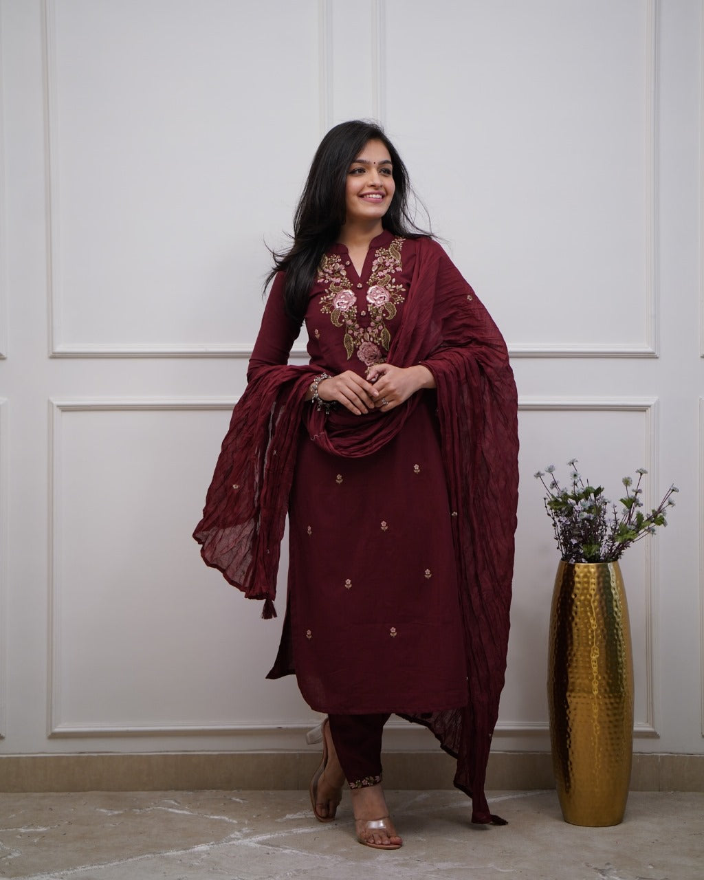 Libas Beautiful Pure Cotton Super Dying Embroidery Suit
