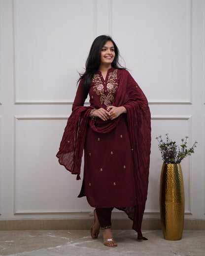 Libas Beautiful Pure Cotton Super Dying Embroidery Suit