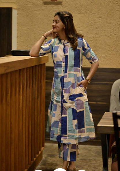 Libas Abstract Print Cotton Kurta Set With Pants – Modern Co-Ord Style