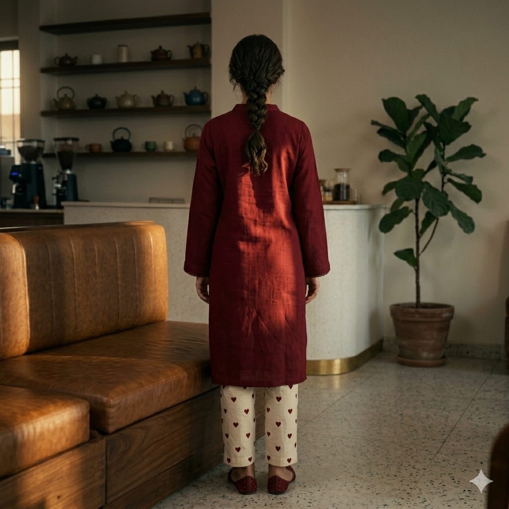 Premium Cherry Red Kurti Palazzo Co-Ord Set