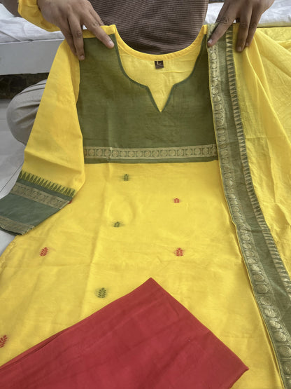Libas Elegant Kanchi Cotton Suit Set With Jaquard Dupatta For Women