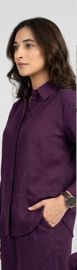 Women's Purple Cotton Co-Ord Set